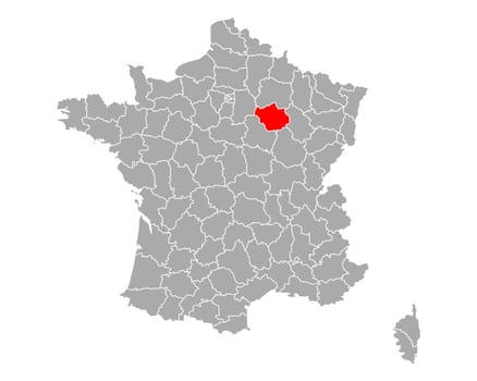 Map of Aube in France