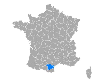 Map of Aude in France