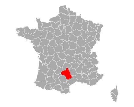 Map of Aveyron in France