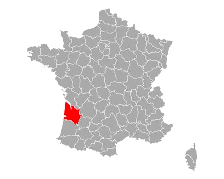 Map of Gironde in France