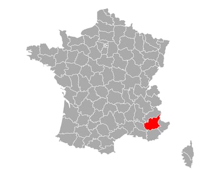 Map of Alpes-de-Haute-Provence in France