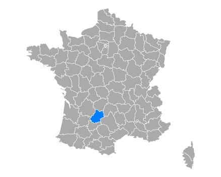Map of Lot in France