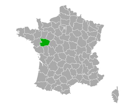 Map of Maine-et-Loire in France