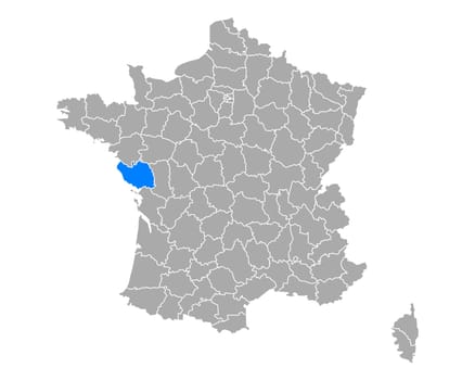 Map of Vendee in France