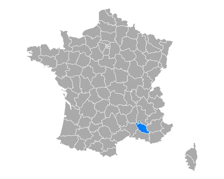 Map of Vaucluse in France
