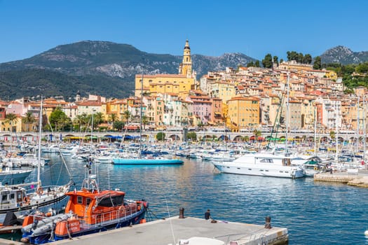 Menton, France - circa August 2021: view of the French Riviera, named the Coast Azur, located in the South of France.