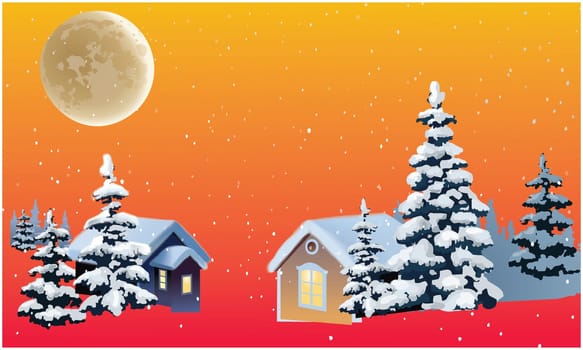 view of several home is in snow during Christmas night