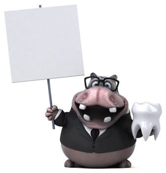 Fun hippo - 3D Illustration