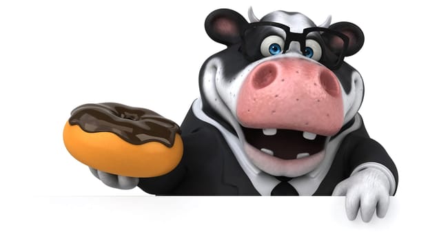Fun cow - 3D Illustration