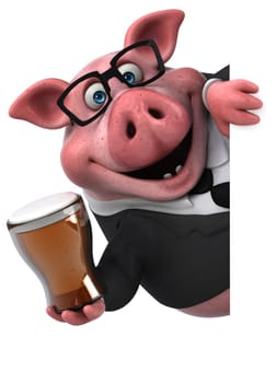 Fun pig - 3D Illustration