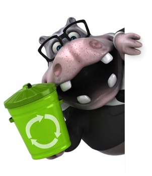 Fun hippo - 3D Illustration