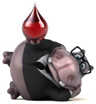 Fun hippo - 3D Illustration