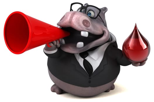 Fun hippo - 3D Illustration