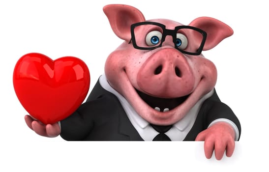 Fun pig - 3D Illustration