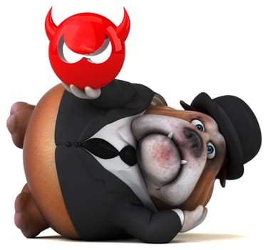 Fun bulldog - 3D Illustration