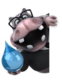 Fun hippo - 3D Illustration
