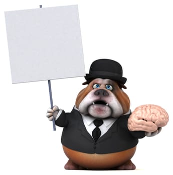 Fun bulldog - 3D Illustration