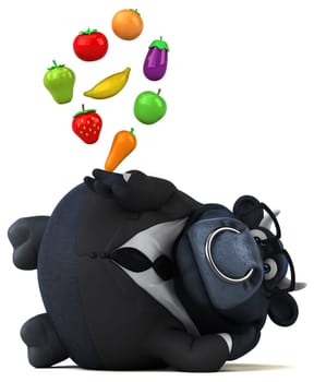 Black bull - 3D Illustration