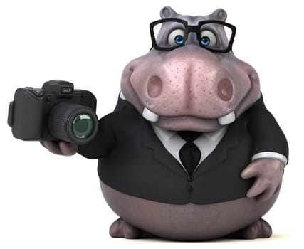 Fun hippo - 3D Illustration