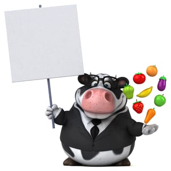 Fun cow - 3D Illustration
