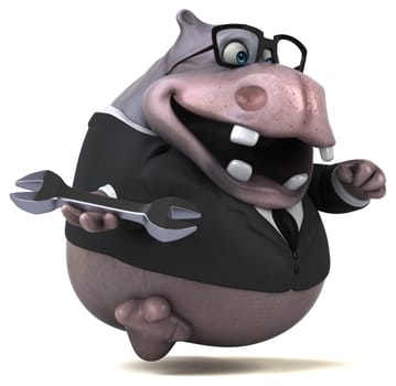 Fun hippo - 3D Illustration