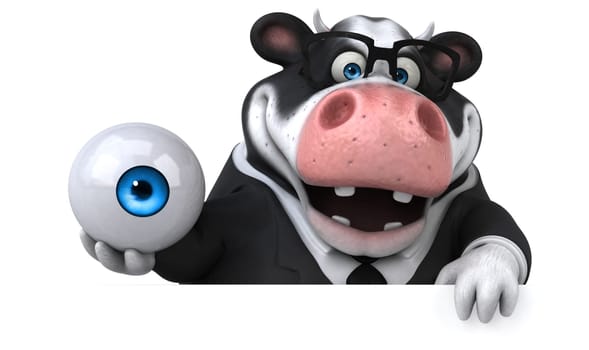 Fun cow - 3D Illustration