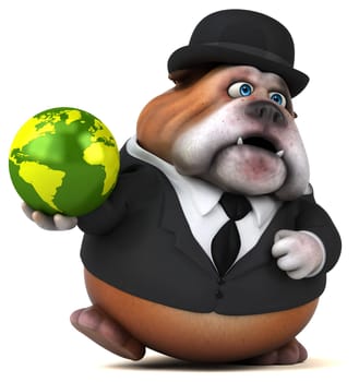 Fun bulldog - 3D Illustration