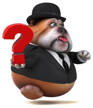 Fun bulldog - 3D Illustration