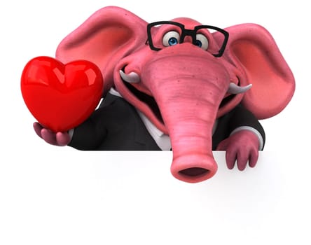 Pink elephant - 3D Illustration
