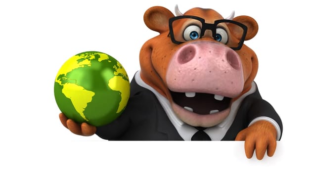 Fun cow - 3D Illustration