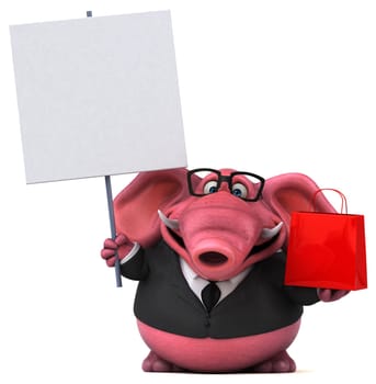 Pink elephant - 3D Illustration