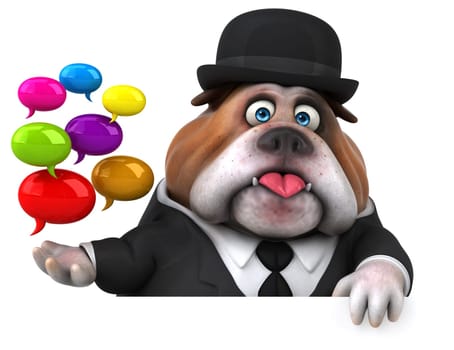 Fun bulldog - 3D Illustration