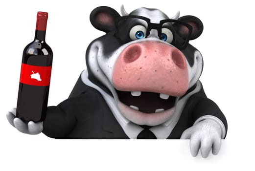 Fun cow - 3D Illustration