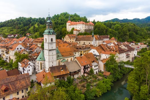 Medieval Castle in old town of Skofja Loka, Slovenia