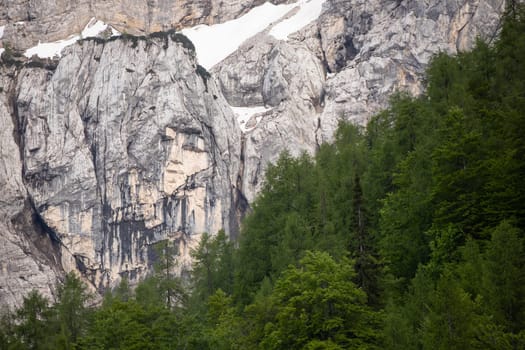 The Pagan Girl, Ajdovska deklica, a face in the northern wall of Prisank mountain created by rock features, Slovenia.