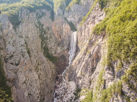 Waterfall Boka in Triglav National Park, Slovenia, Bovec, Europe.