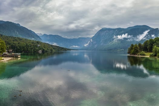 Bohinj lake in Triglav national park Slovenia.
