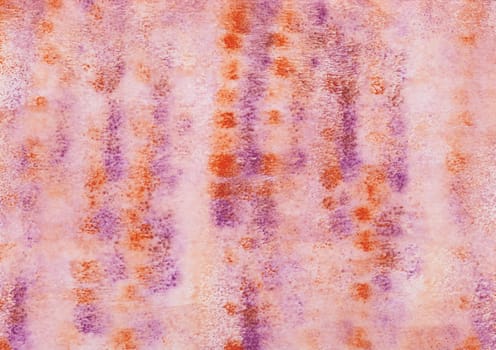 Watercolor painting in orange, purple and red brown which had painted with a foam rubber roller