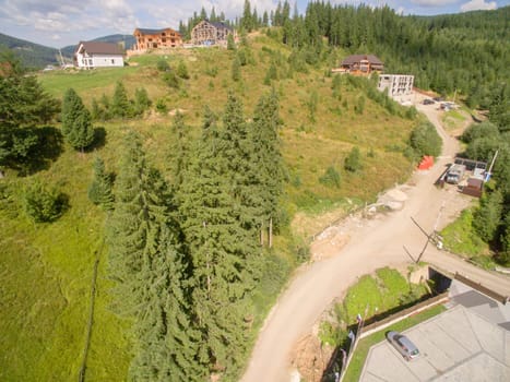 Green Forest of Ukrainian mountines Karpatian. Beautiful Landscape.