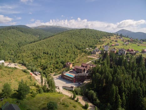 Green Forest of Ukrainian mountines Karpatian. Beautiful Landscape.