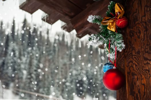 Ready for New year in pine forest