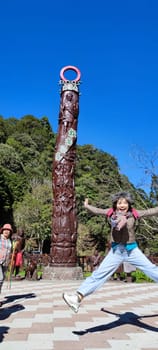 Zhushan, Nantou County - Dec 1, 2021: Shanlinxi Forest Ecological Resort features rich theme activities, seasonal flowers and rich ecology
