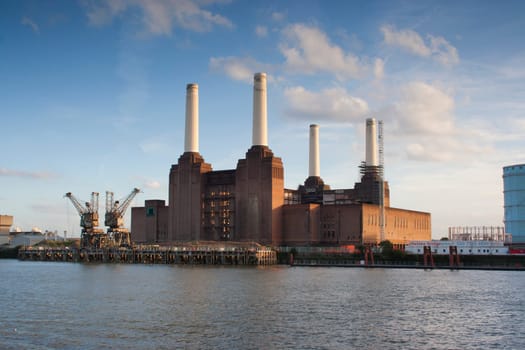 The old Battersea Power Station and the River Thames