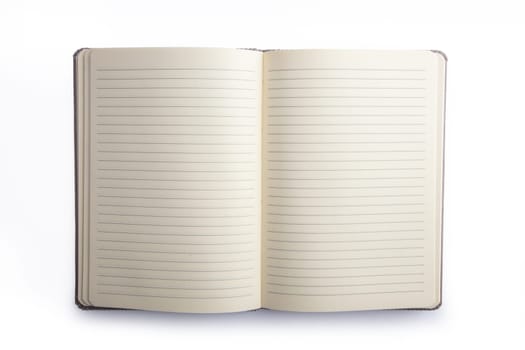 Blank book with lines isolated on white background