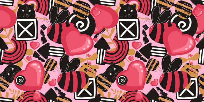 Graffiti. Graffiti seamless pattern. Street style pattern. Urban style. Hearts. Hipster. Teenage design. Bright trendy digital paper.