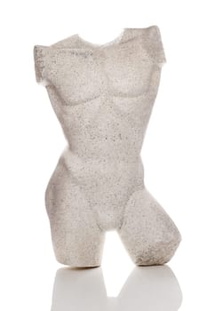 Polystyrene manikin isolated on white background. Fashion industry, tailor's model.