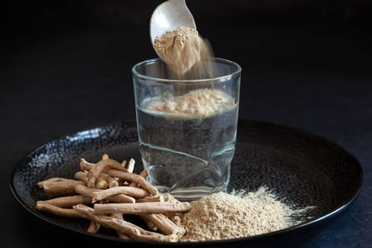 Withania somnifera, known as ashwaghanda, Indian ginseng, or winter cherry is a detox plant. Healthy supplement.