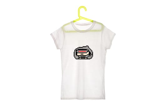 Public domain NFT project CrypToadz on white t-shirt. Digital fashion, crypto art, wearables, non fungible token. .
