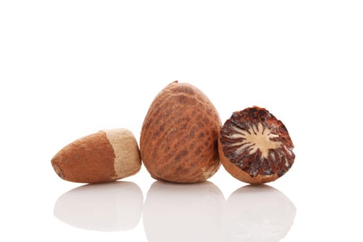 Betel nut isolated on white background.