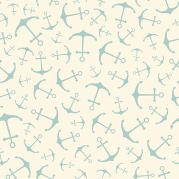 Nautical seamless pattern with ship anchors. Vector illustration